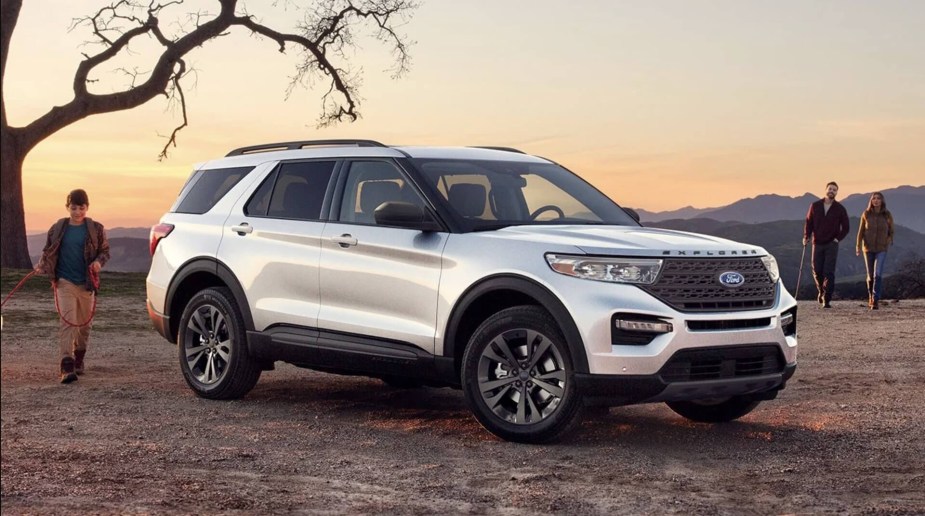 The 2023 Ford Explorer in a field