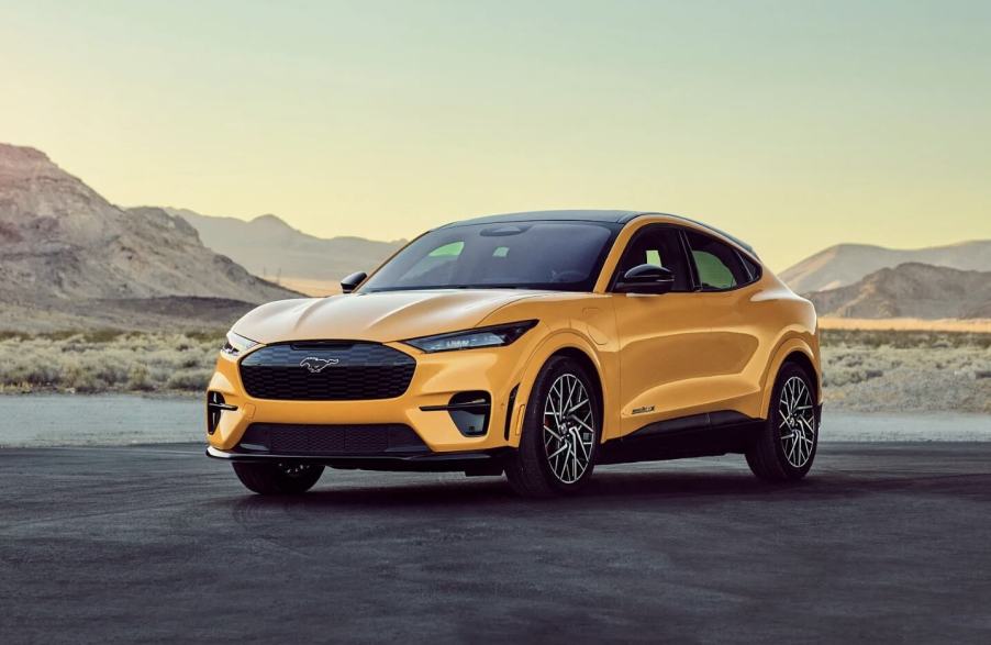 The 2023 Ford Mustang Mach-E parked on pavement