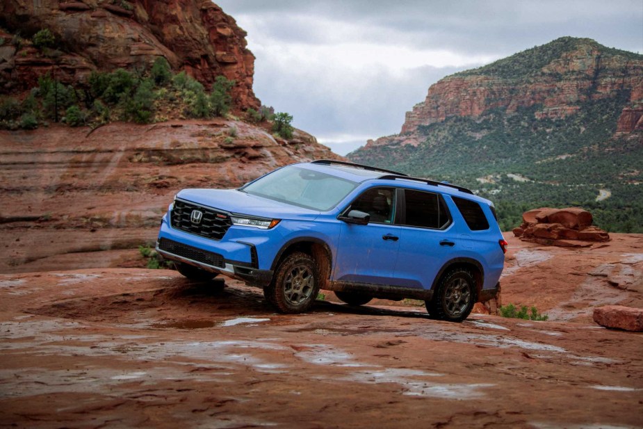 2023 Honda Pilot in blue is one of the best midsize SUVs