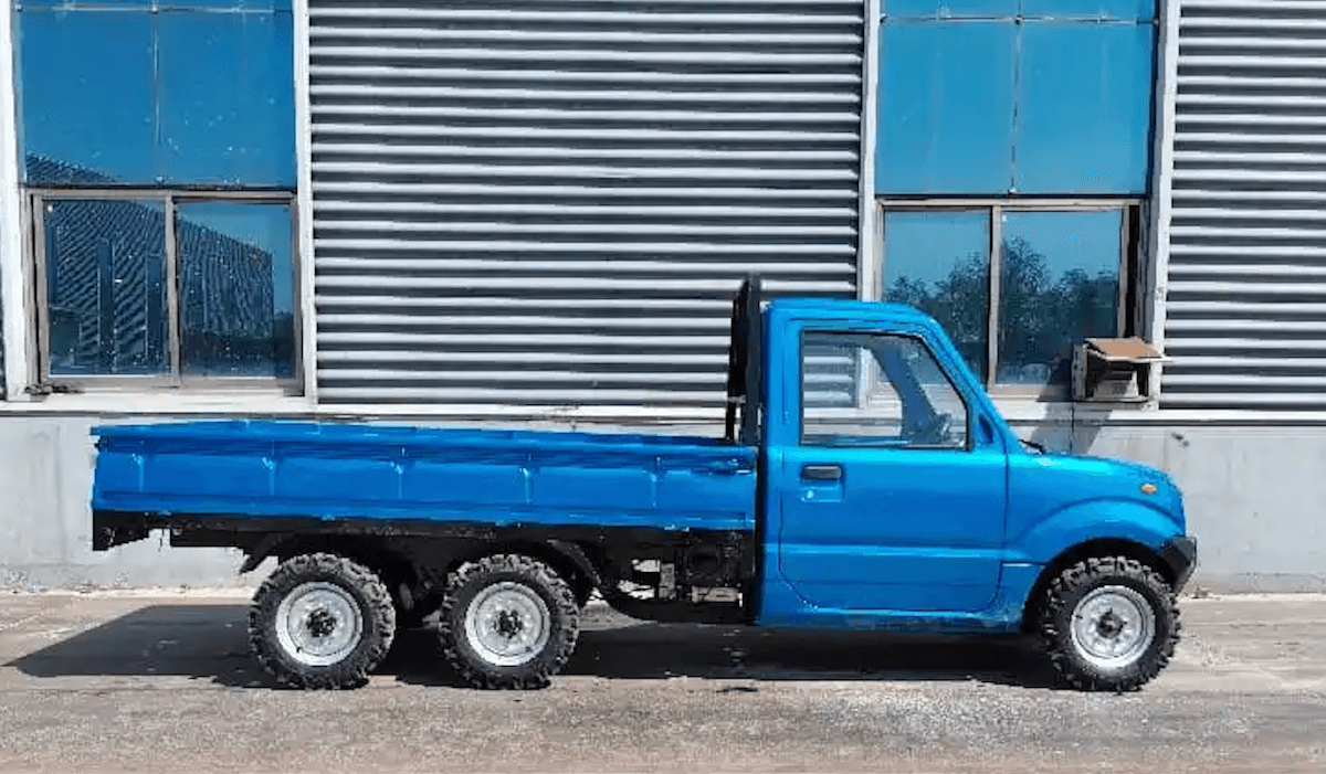 Blue 2023 Keyu six-wheel mini truck side view