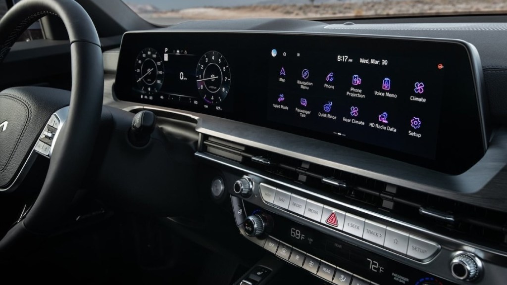 2023 Kia Telluride Dashboard featuring two 12.3-inch screens side-by-side