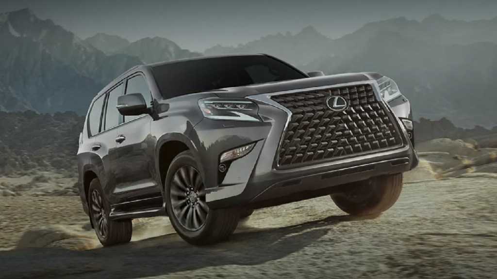 2023 Lexus GX, most reliable luxury SUV, says Consumer Reports, not Mercedes-Benz or BMW, parked near mountains