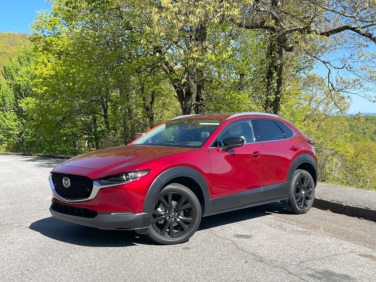 The 2023 Mazda CX-30 Turbo parked on pavement
