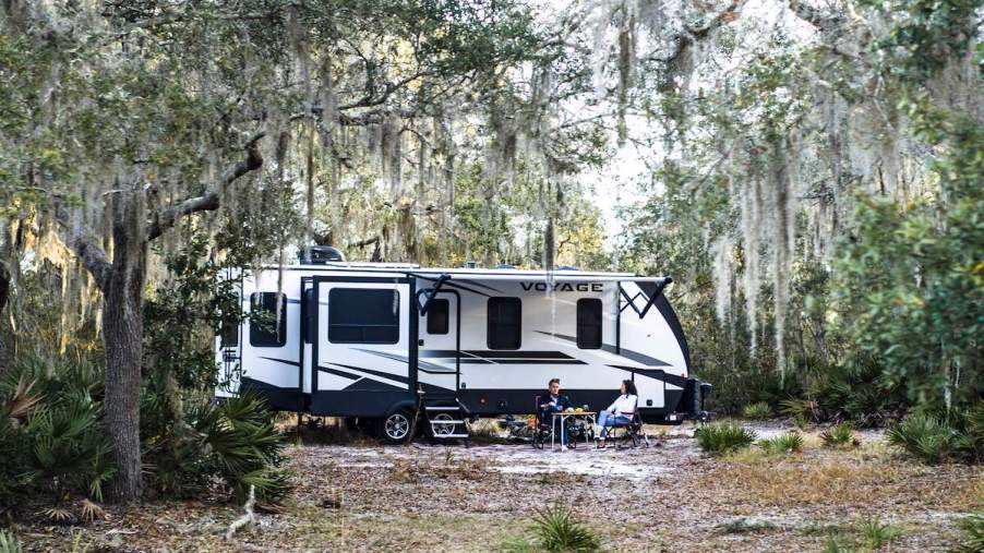 2023 RV prices: A Winnebago Voyage RV camper in the Tampa backcountry