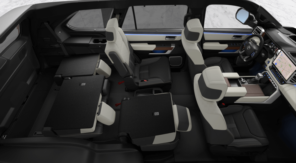 The 2023 Toyota Sequoia interior with an overhead view 