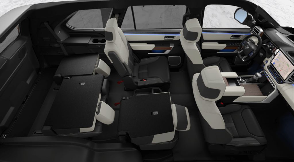 The 2023 Toyota Sequoia interior with an overhead view