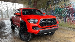 The 2023 Toyota Tacoma TRD Pro off-roading in the woods