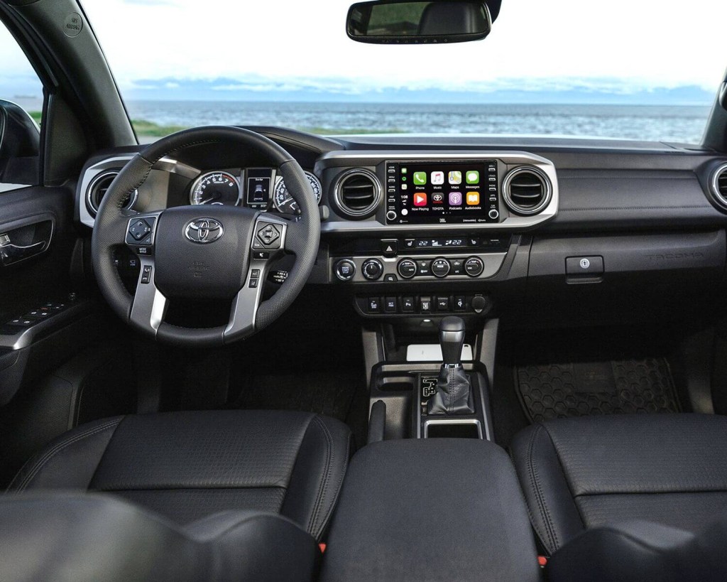 The 2023 Toyota Tacoma interior with tech 