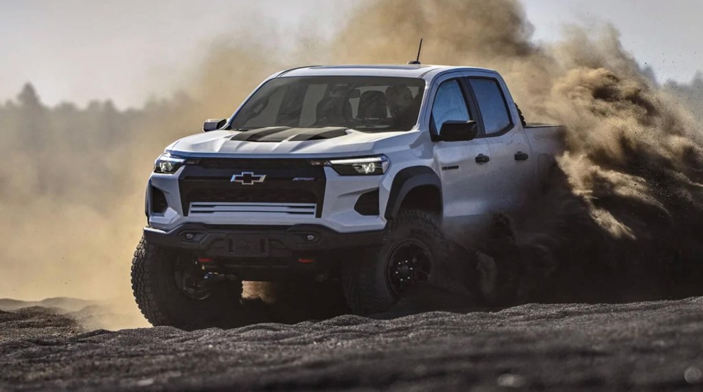 The 2024 Chevy Colorado ZR2 Bison off-roading through sand