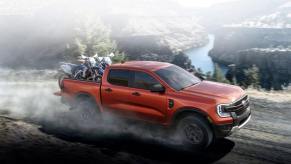 The 2024 Ford Range Raptor hauling dirt bikes