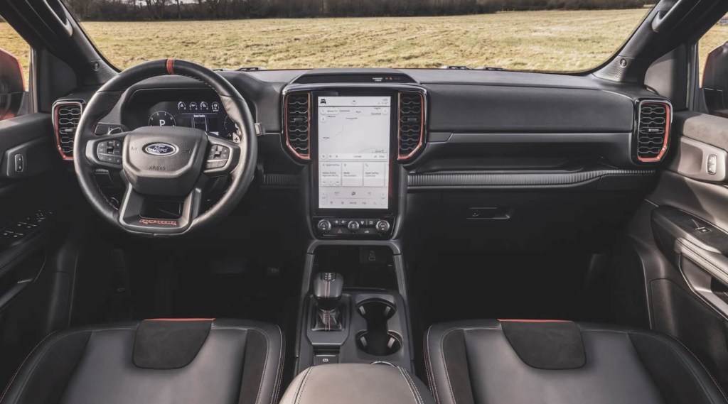 2024 Ford Ranger interior with the dash board 