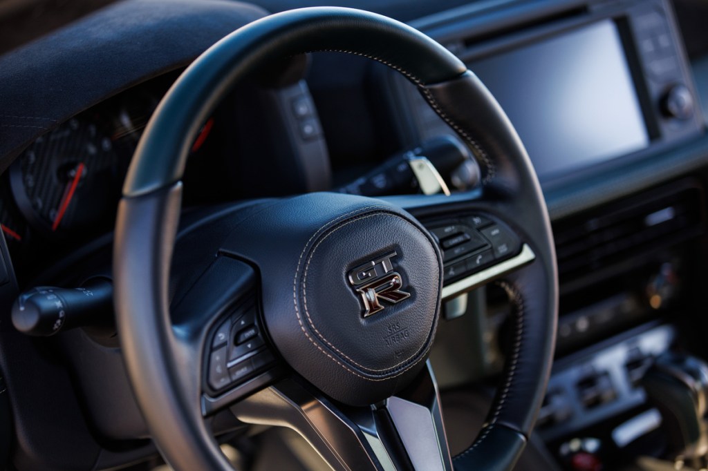 The interior of a T-Spec Nissan GT-R