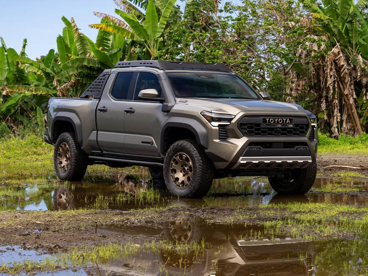 The 2024 Toyota Tacoma off-roading in a swamp