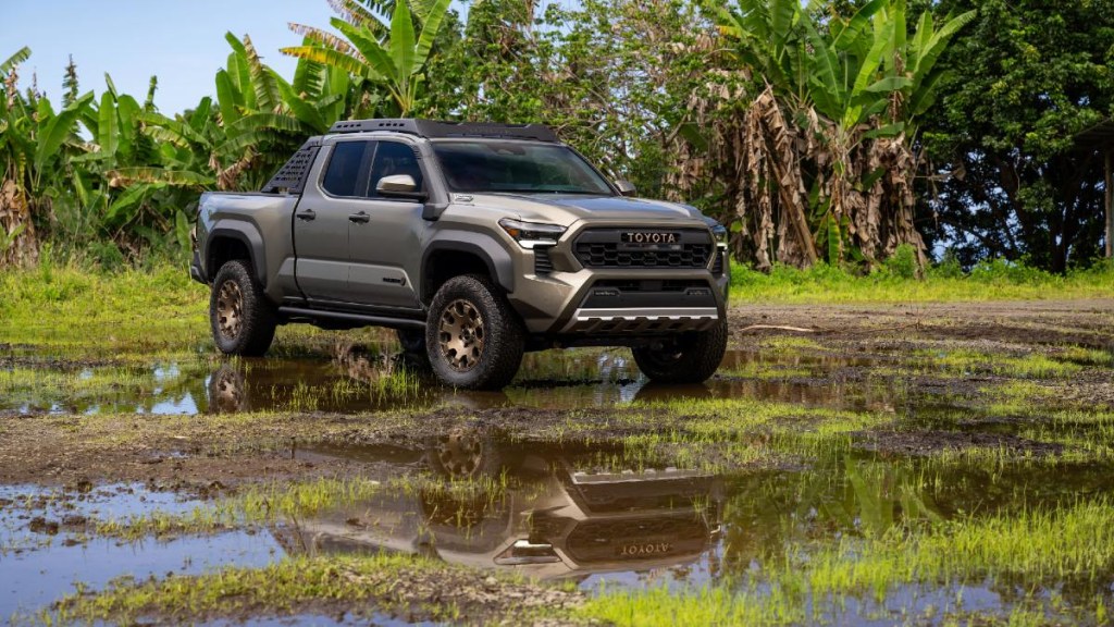 2024 Toyota Tacoma Trailhunter Posed in the mud - this is the overlanding version of this new Tacoma