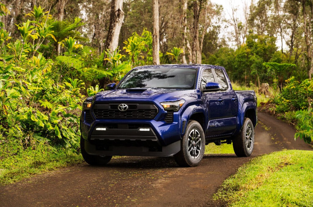 Toyota's midsize truck, the redesigned Tacoma is on display.
