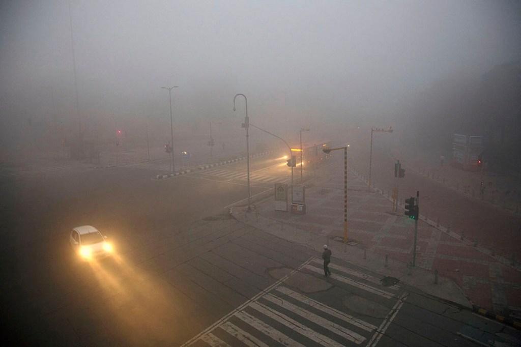 City street engulfed in ozone