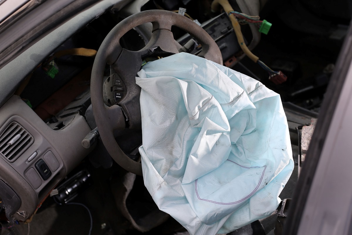 Takata airbag deployed, part of a recall