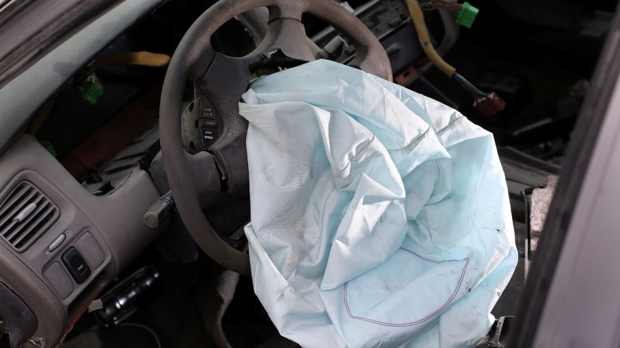 Takata airbag deployed, part of a recall