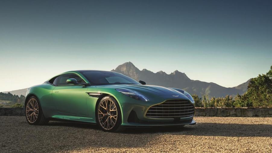 The new Aston Martin DB12 shows off its revised grille, different from the DB11 grand tourer it replaces.