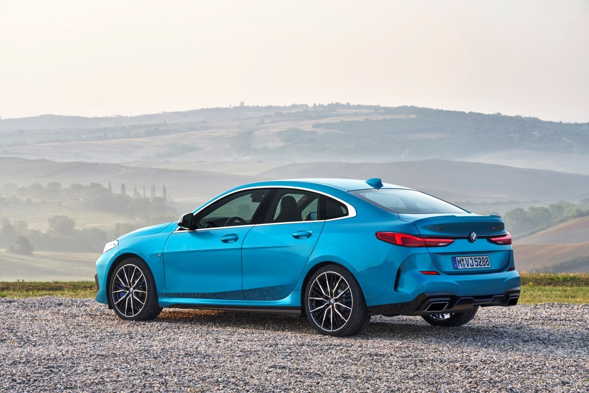 The cheapest BMW in 2023 is this BMW 2 Series Gran Coupe, shown here in blue