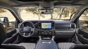 Cabin in 2023 Ford F-350 Super Duty, longest-lasting pickup truck, not Toyota, Chevy, or Ram