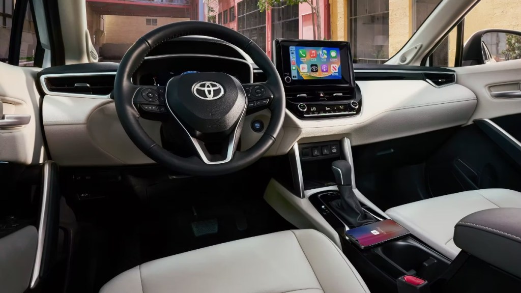 Cabin in 2023 Toyota Corolla Cross Hybrid, affordable small hybrid SUV with high gas mileage