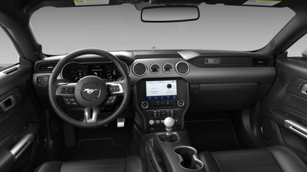 Cabin in new 2023 Ford Mustang Mach 1 Premium sports car, showing how much fully loaded one costs