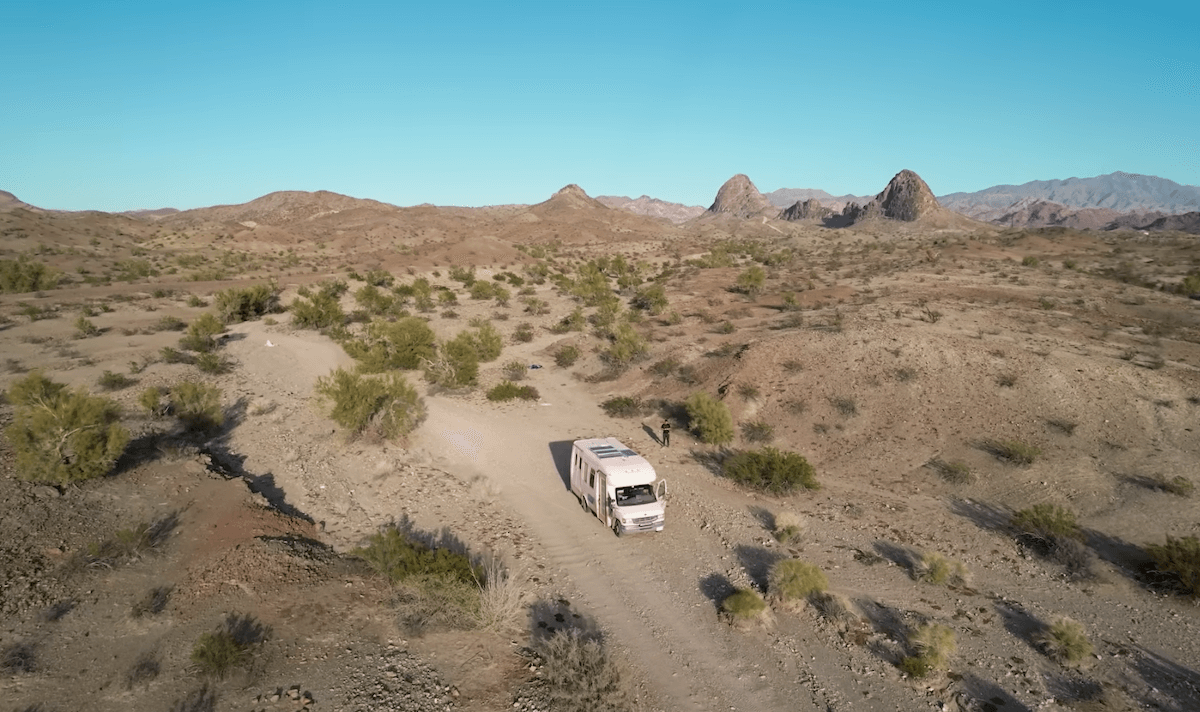 Camper conversion in the middle of the desert
