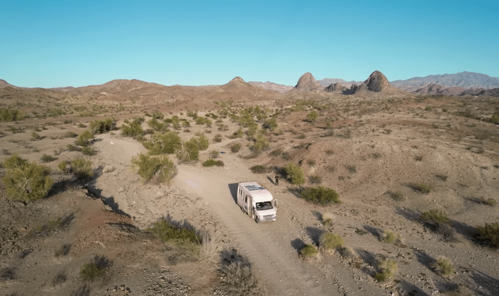 Camper conversion in the middle of the desert 