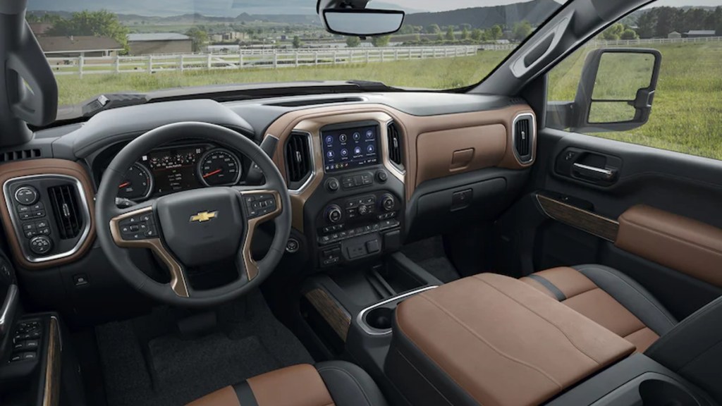 Dashboard in 2023 Chevy Silverado HD, most reliable heavy duty truck, not Ford or Ram, says J.D. Power