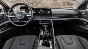 Dashboard in 2023 Hyundai Elantra Hybrid, U.S. News best hybrid car for the money, not 2023 Toyota Prius