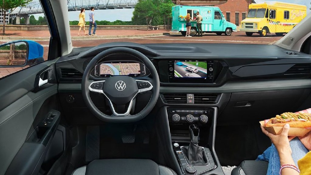 Dashboard in 2023 VW Taos subcompact, the most affordable new Volkswagen SUV