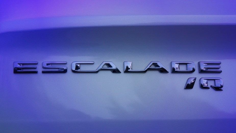 a tease for the all-electric Cadillac Escalade 