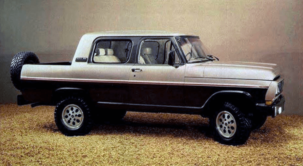 Two-tone early Ford F-1000 Deserter SR in studio shot