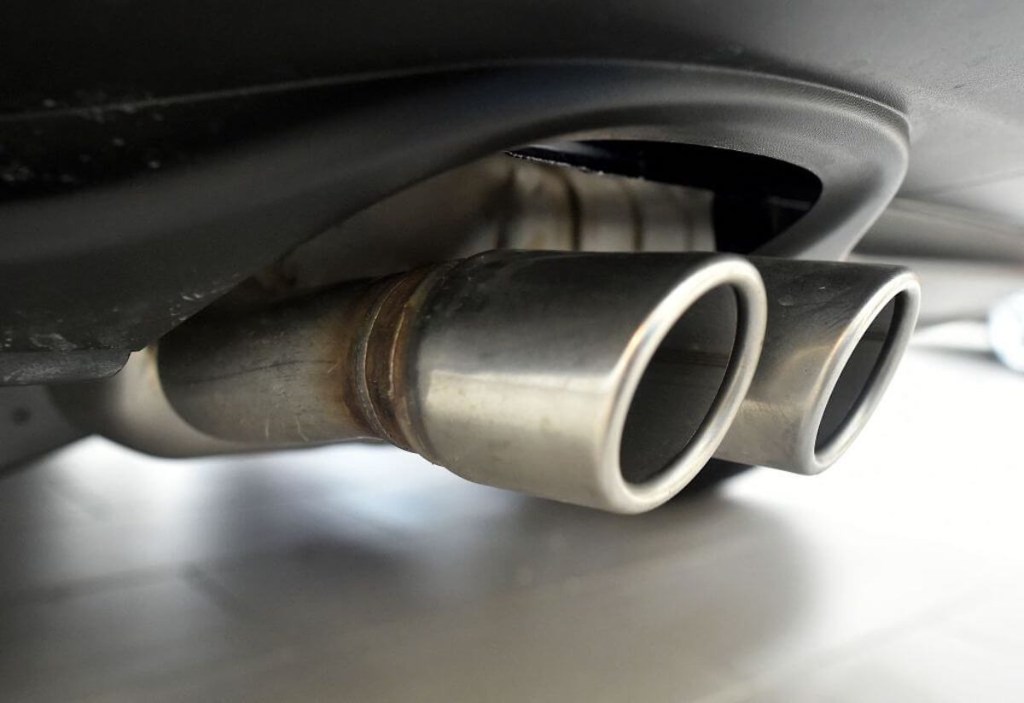 Closeup of exhaust pipes