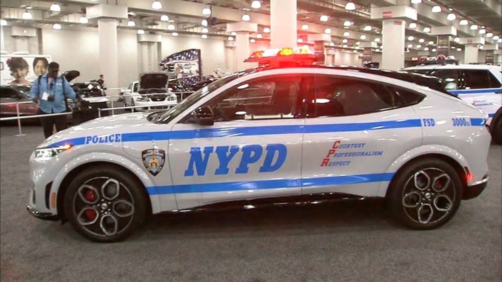 Ford Mustang Mach-E NYPD Patrol Vehicle on display at the New York Aut Show