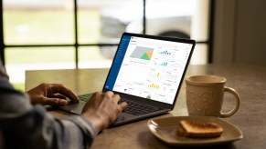 A person using their Ford Pro subscription on a laptop.