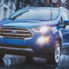 Front view of blue 2022 Ford EcoSport subcompact, one of the cheapest new SUVs that was killed