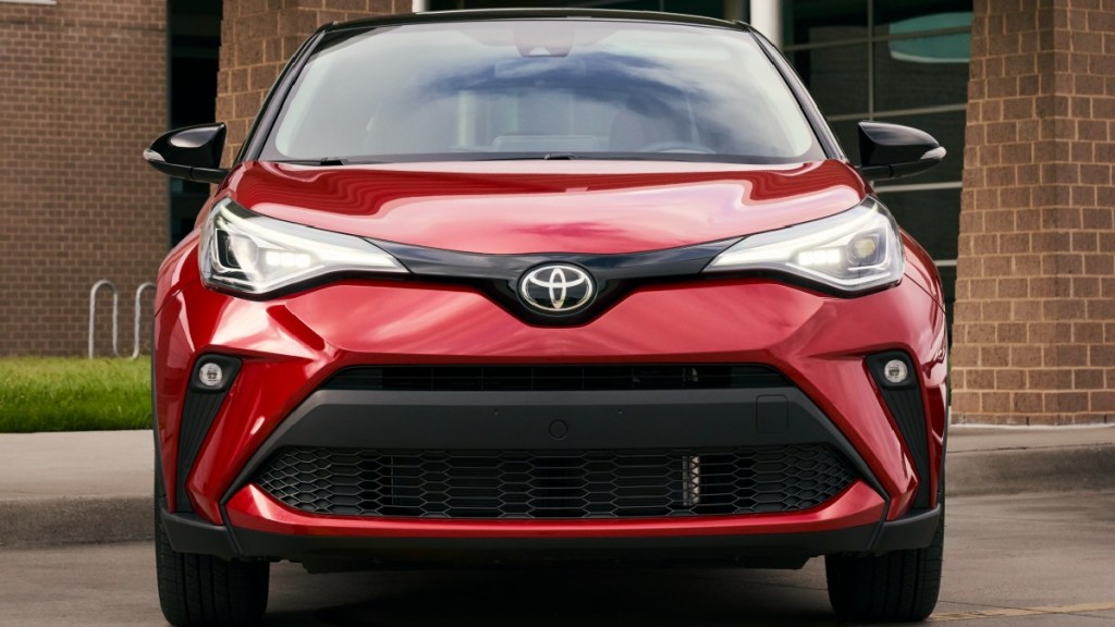 Front view of red 2022 Toyota C-HR, J.D. Power most reliable SUV, was just killed