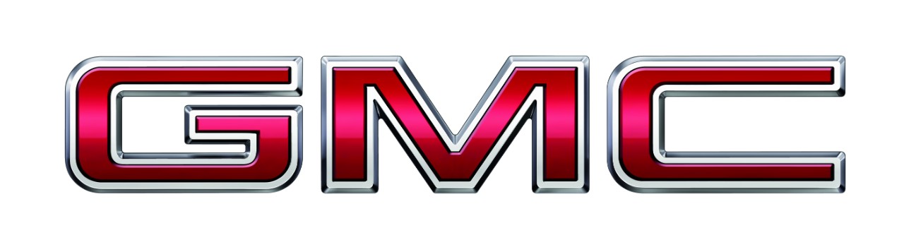 A GMC logo set against a white background.