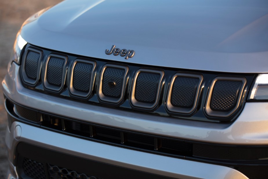 2023 Jeep Compass front grille. It's not one of the top small SUVs