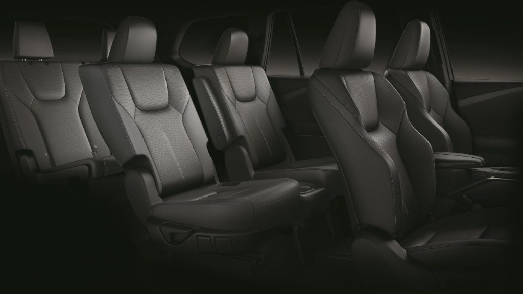 Lexus TX Interior Teaser Image showing the 2024 Lexus TX Luxury SUV with three rows of seats for a total of six passengers