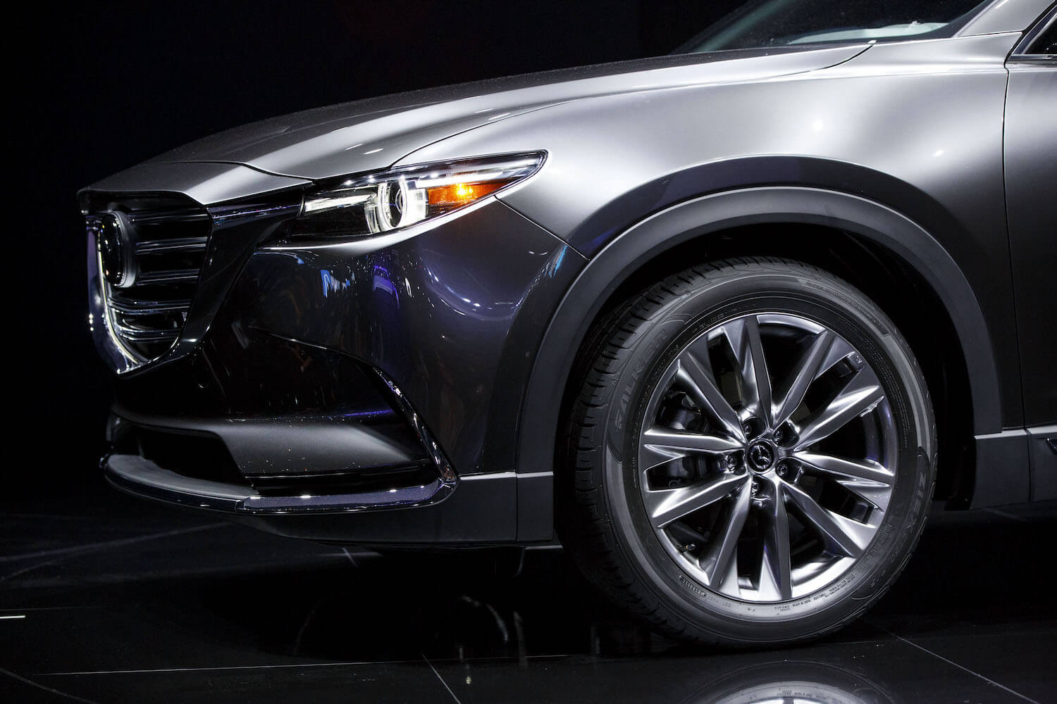 The gray Mazda CX-9 midsize sports utility vehicle (SUV) is unveiled during the Los Angeles Auto Show