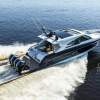 A Mercury Verado 600 outboard cruises on open water