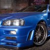 Blue Nissan Skyline GT-R R34 driven by Paul Walker in Fast and Furious