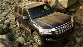 Overhead view of black Toyota Land Cruiser, SUV most likely to last 250,000 miles, killed in America