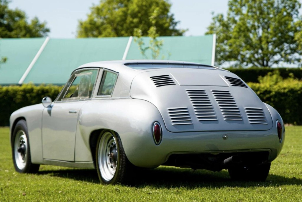 Porsche 356 Borghi Abarth rear end parked int he grass