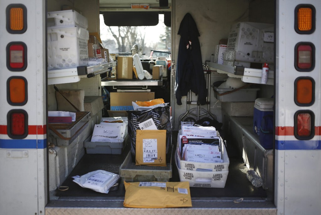 The interior of a Grumman LLV mail truck for the USPS.