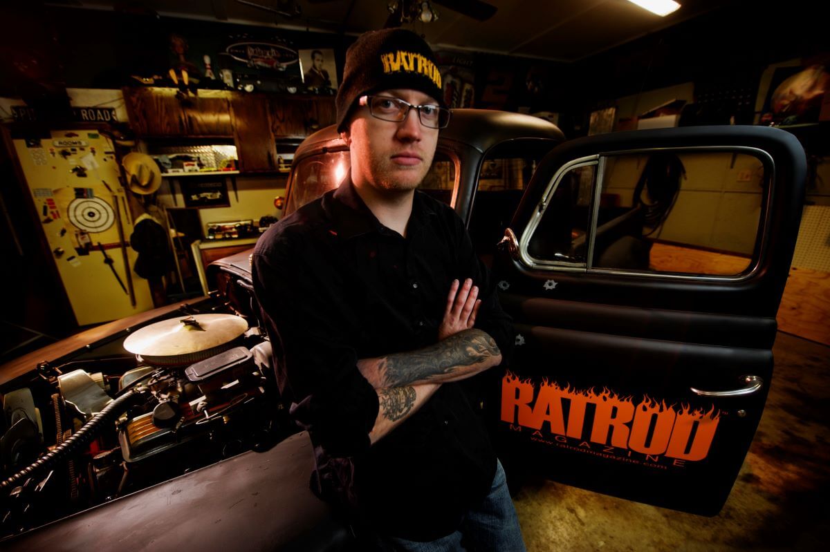 Steve Thaemert Jr. of RatRod Magazine documenting the rat rod segment of hot rod models