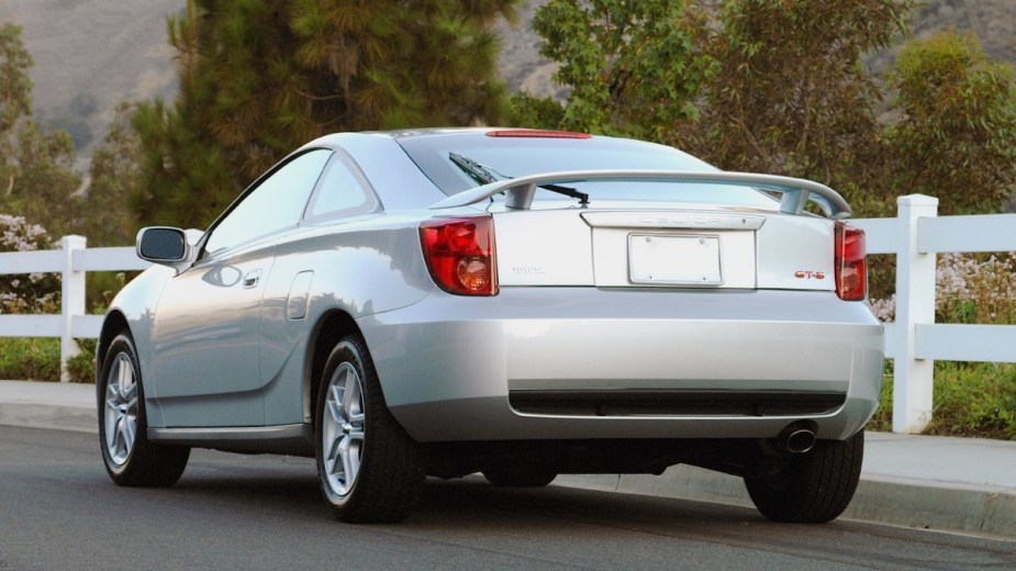 Rear angle view of Toyota Celica, showing new Toyota electric sports car could be Celica EV
